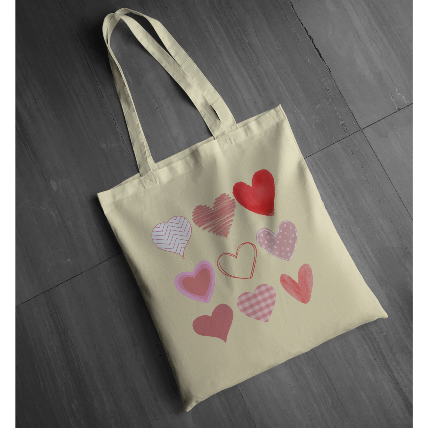 Nine Hearts Valentine’s Day Graphic Tote | Unisex Heart Grid Love Tote - LAHall Artworks