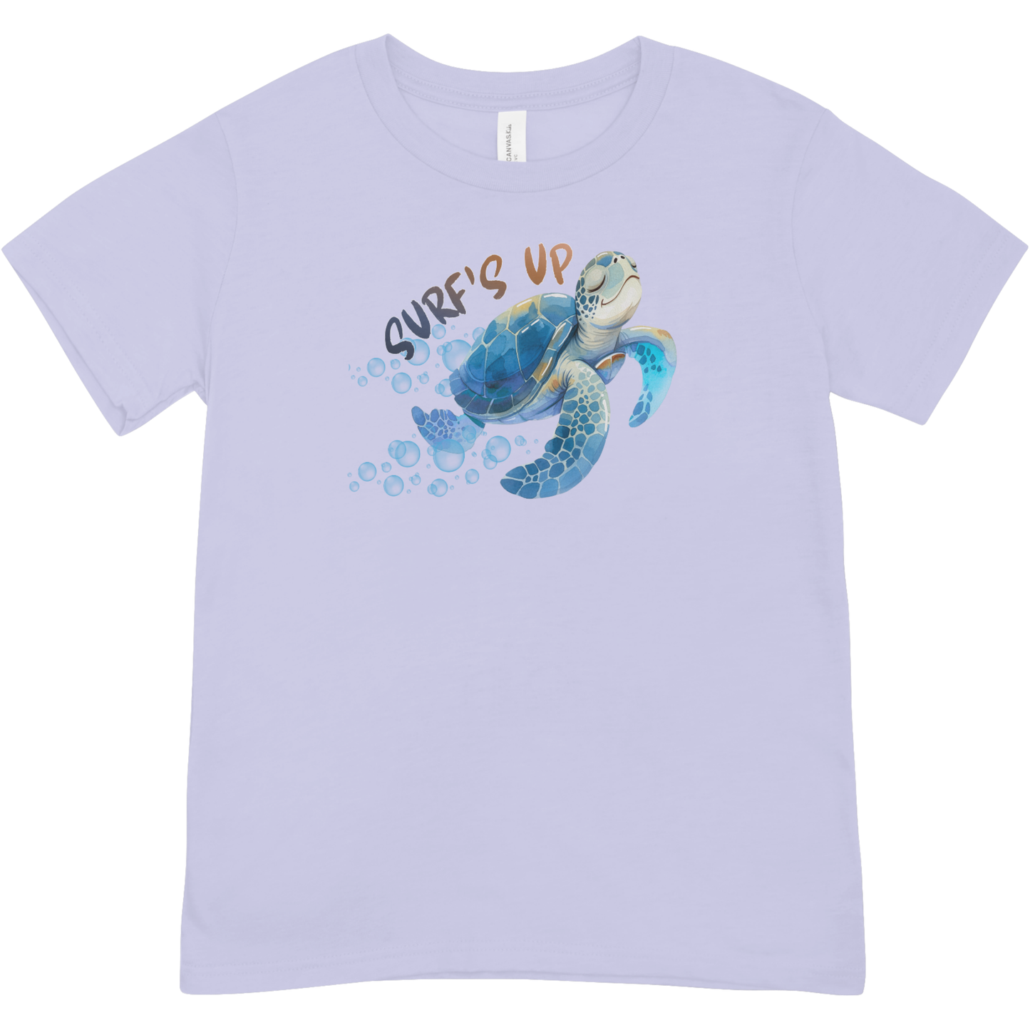 "Surf’s Up" Cartoon Sea Turtle Graphic Youth Tee | Cute Ocean Surf Youth Shirt | Coastal Beach Vibes T-Shirt | LAHall Artworks (Copy)