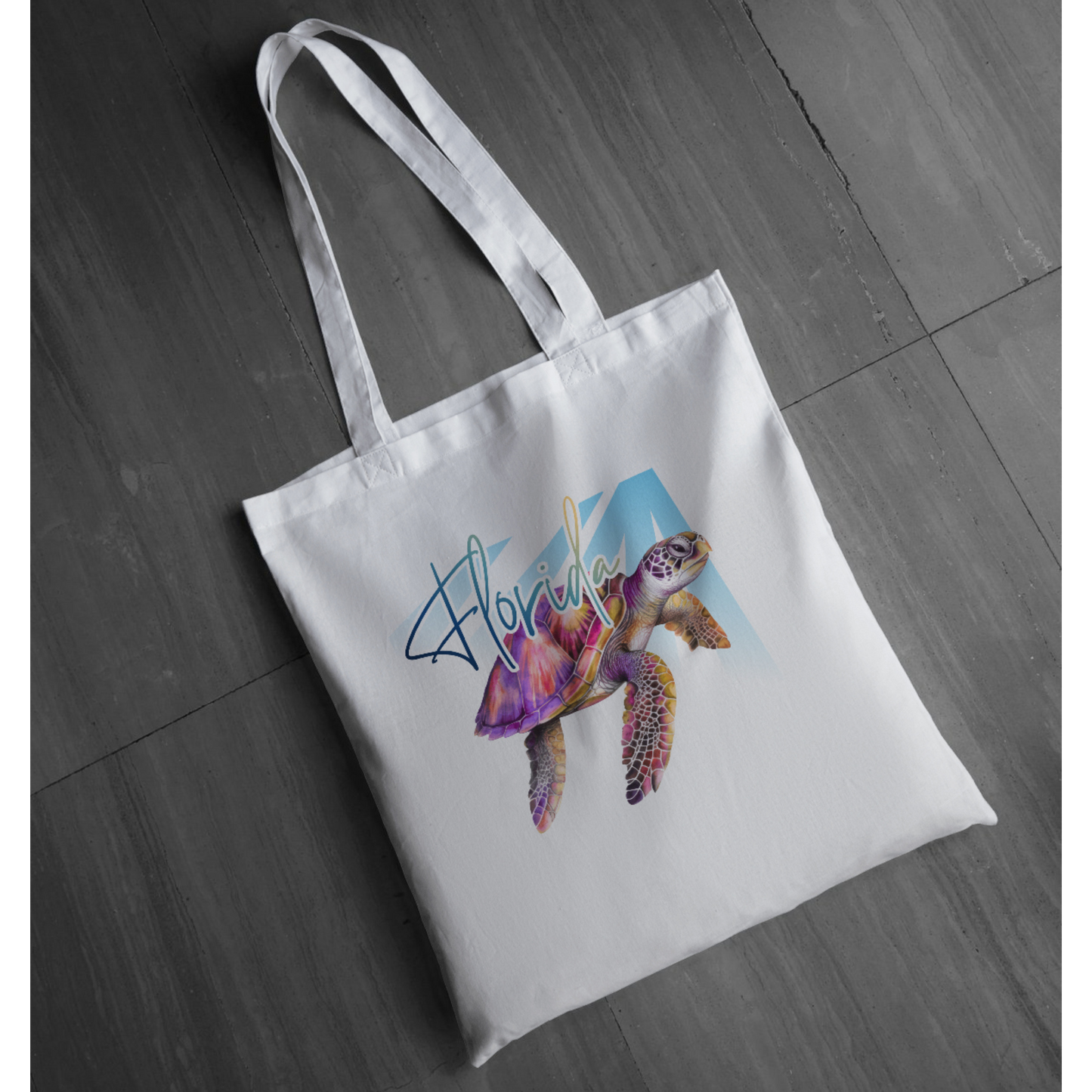 Florida Sea Turtle Graphic Tote | Ocean Rays Wildlife Tote | Coastal Nature Tote | LAHall Artworks