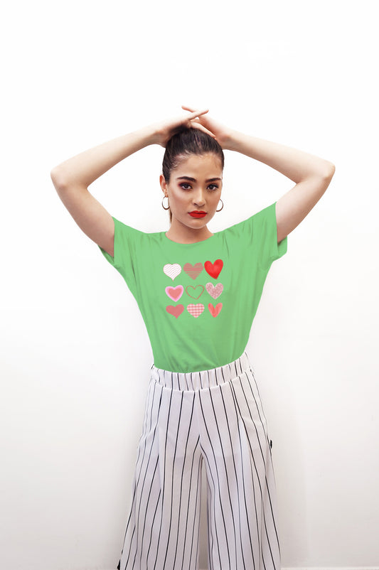 Nine Hearts Valentine’s Day Graphic Tee | Unisex Heart Grid Love T-Shirt