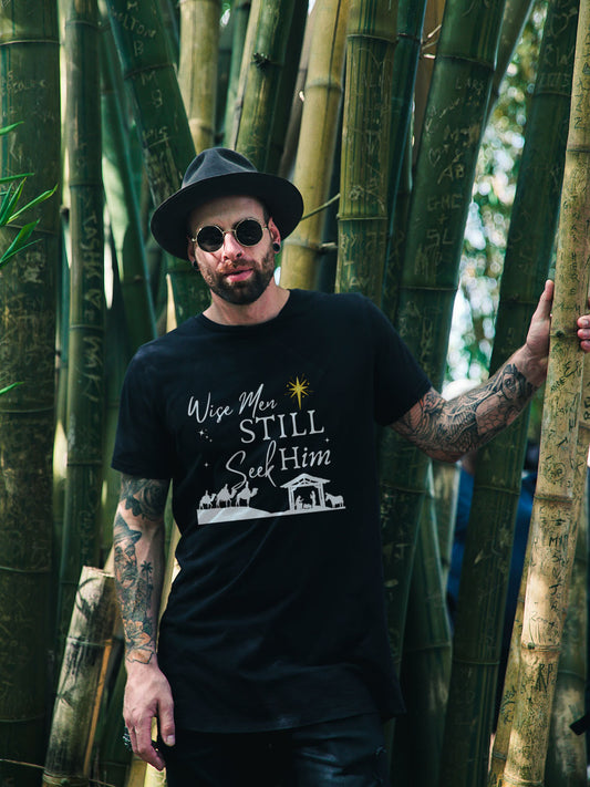 Wise Men Still Seek Him T-Shirt – Christian Christmas Nativity Unisex Tee | Faith-Based Holiday Shirt in Black or White