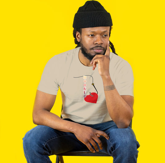 Hooked Valentine’s Day Graphic Tee | Fishing Heart Unisex Love T-Shirt