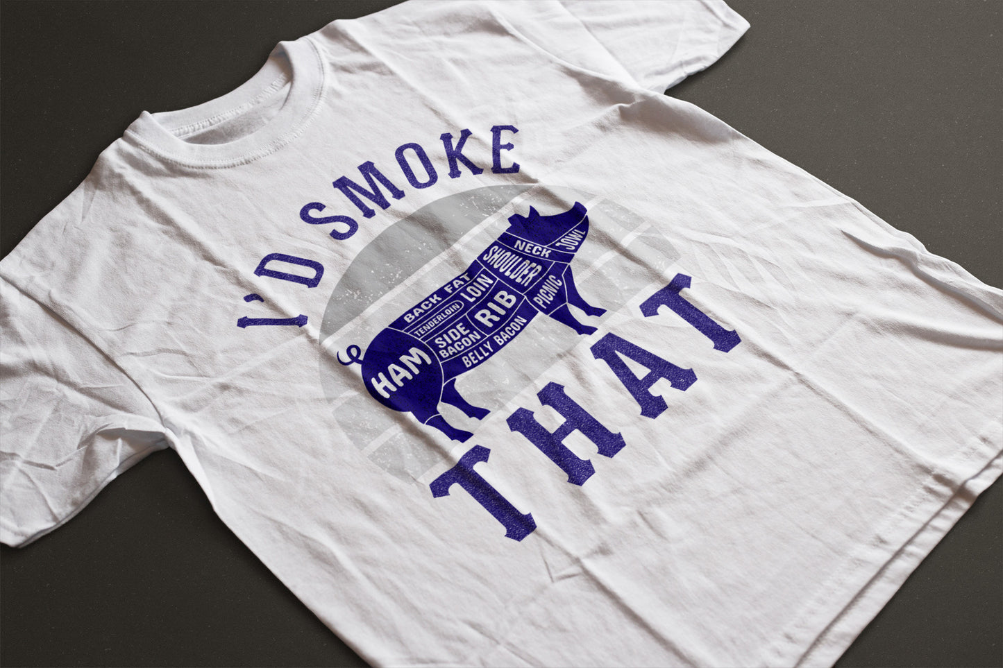 I’d Smoke That Pig Diagram T-Shirt | LAHall Artworks