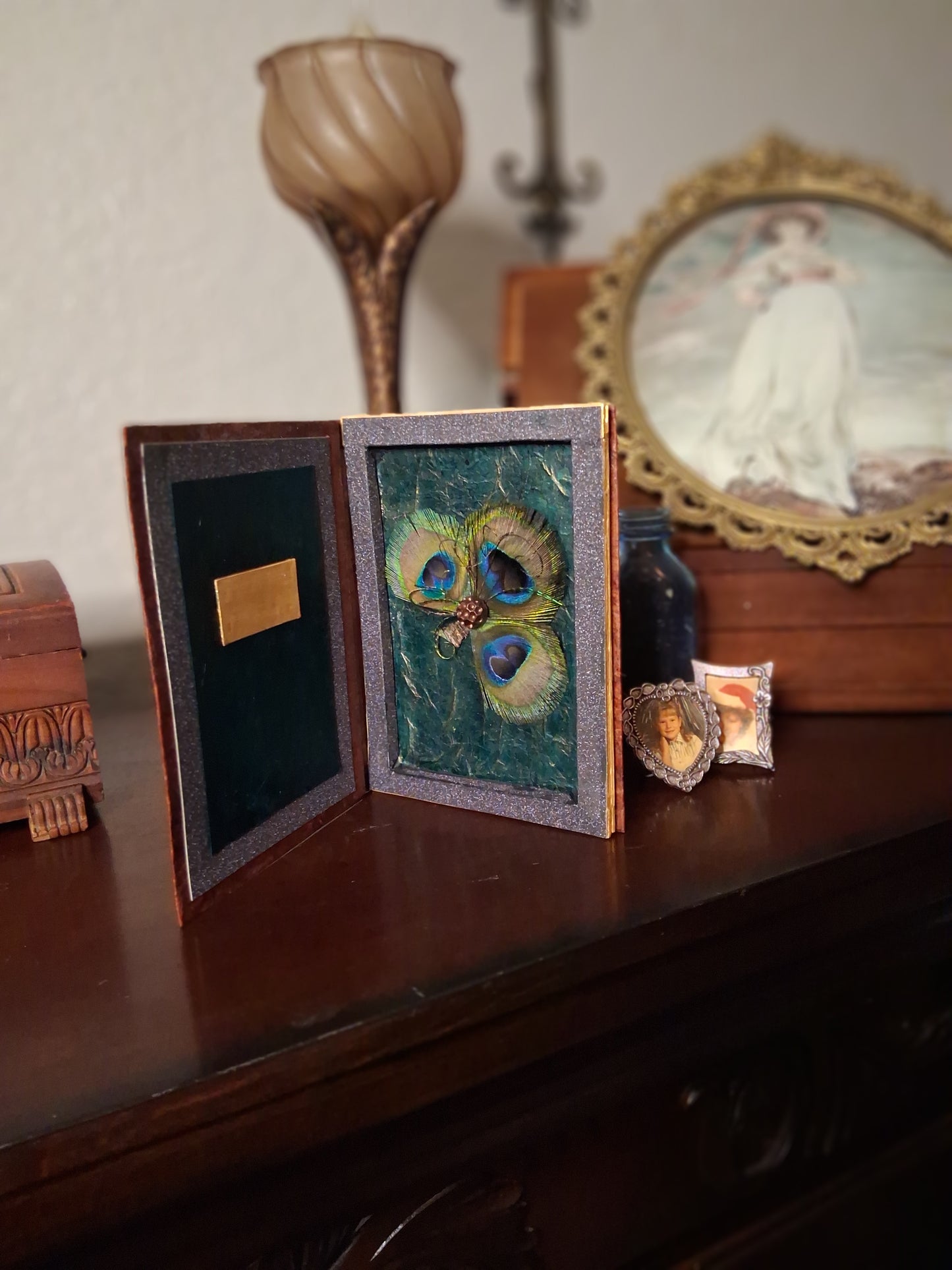 Irish Eyes | One-of-a-Kind Peekaboo Book Art | Original Mixed Media Artwork