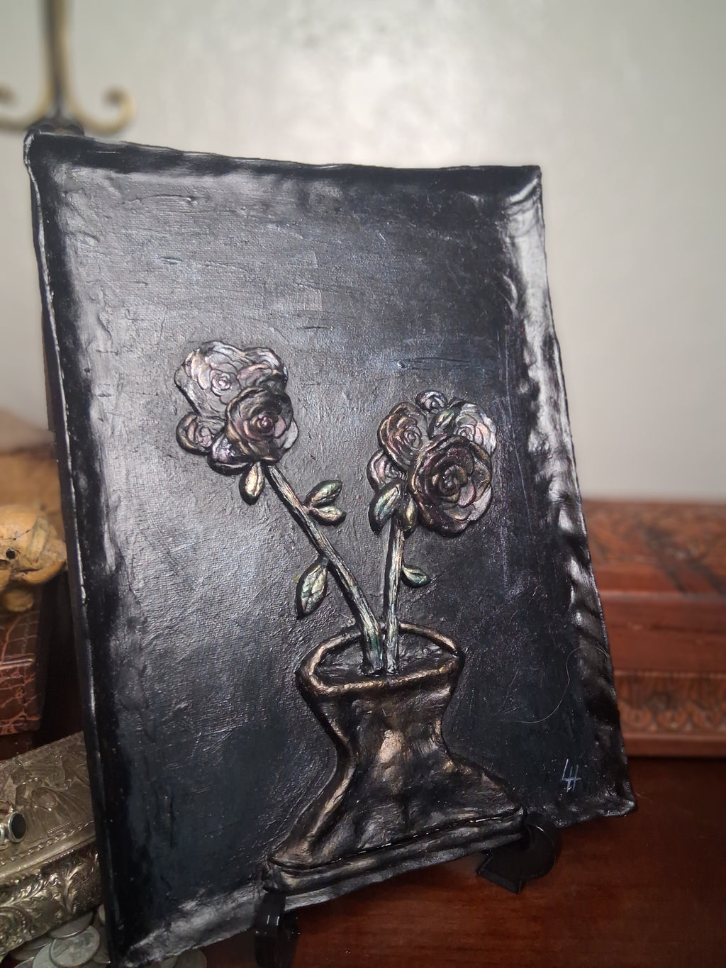 Bring It Inside | Original Sculpted Relief Floral Painting | 9x12 Mixed Media Artwork | From the Studio Collection