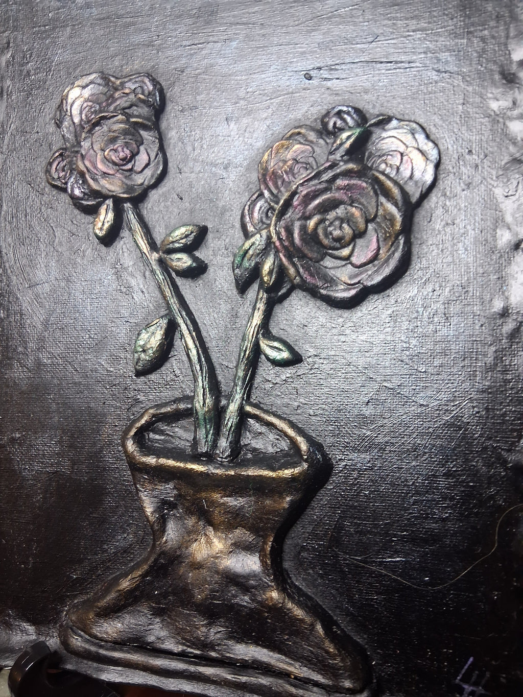 Bring It Inside | Original Sculpted Relief Floral Painting | 9x12 Mixed Media Artwork | From the Studio Collection