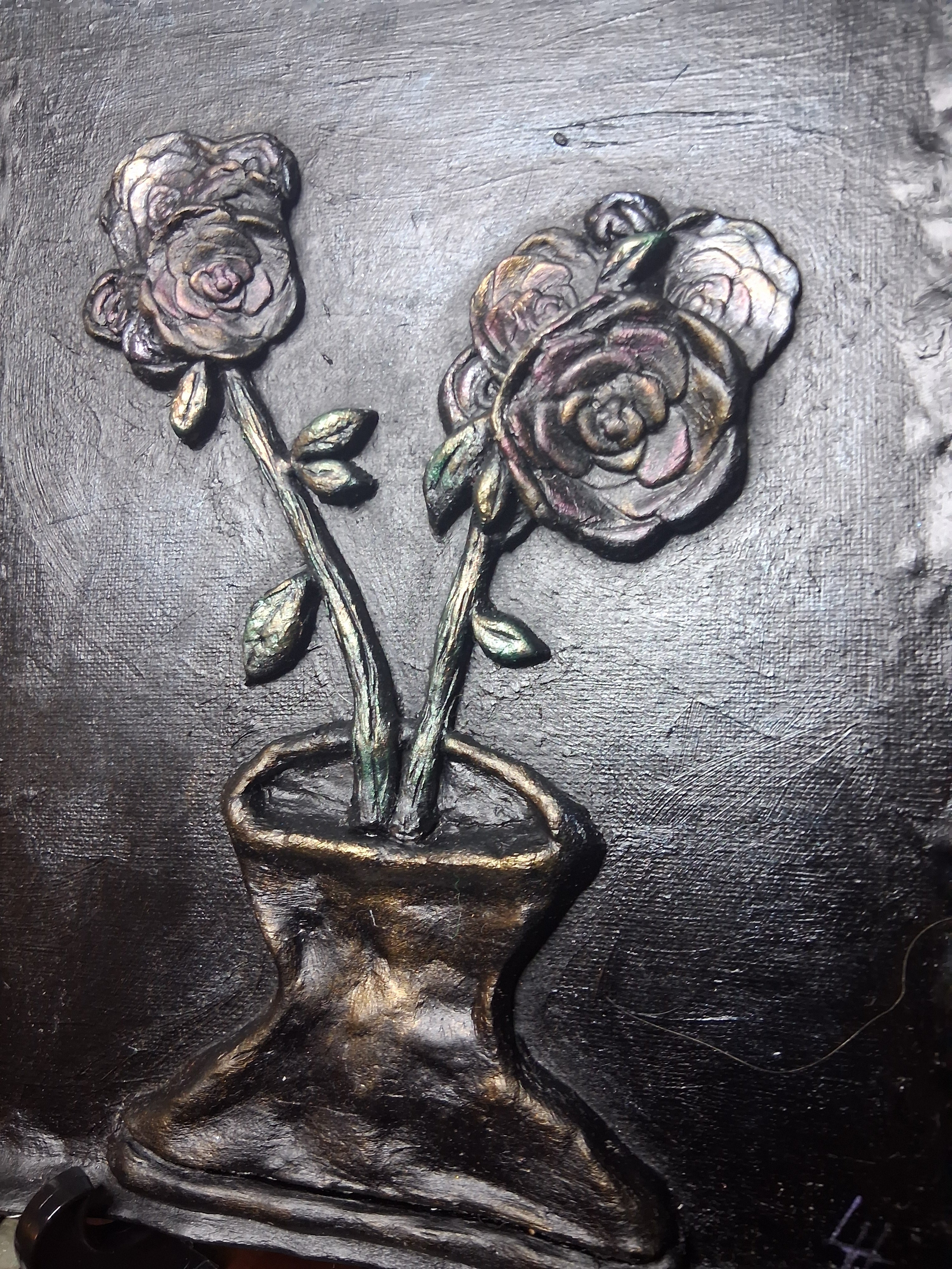 Bring It Inside | Original Sculpted Relief Floral Painting | 9x12 Mixed Media Artwork | From the Studio Collection