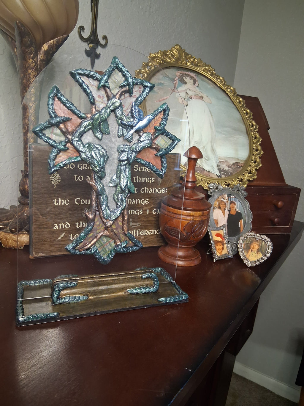 Peace in Nature | Original Sculpted Acrylic Suncatcher Art | Mixed Media Nature Sculpture | From the Studio Collection