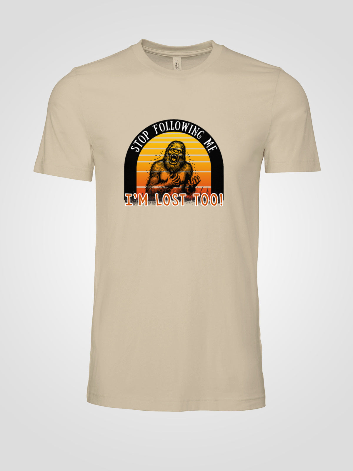 Bigfoot Stop Following Me I’m Lost Too Graphic Tee | LAHall Artworks Cryptid T-Shirt