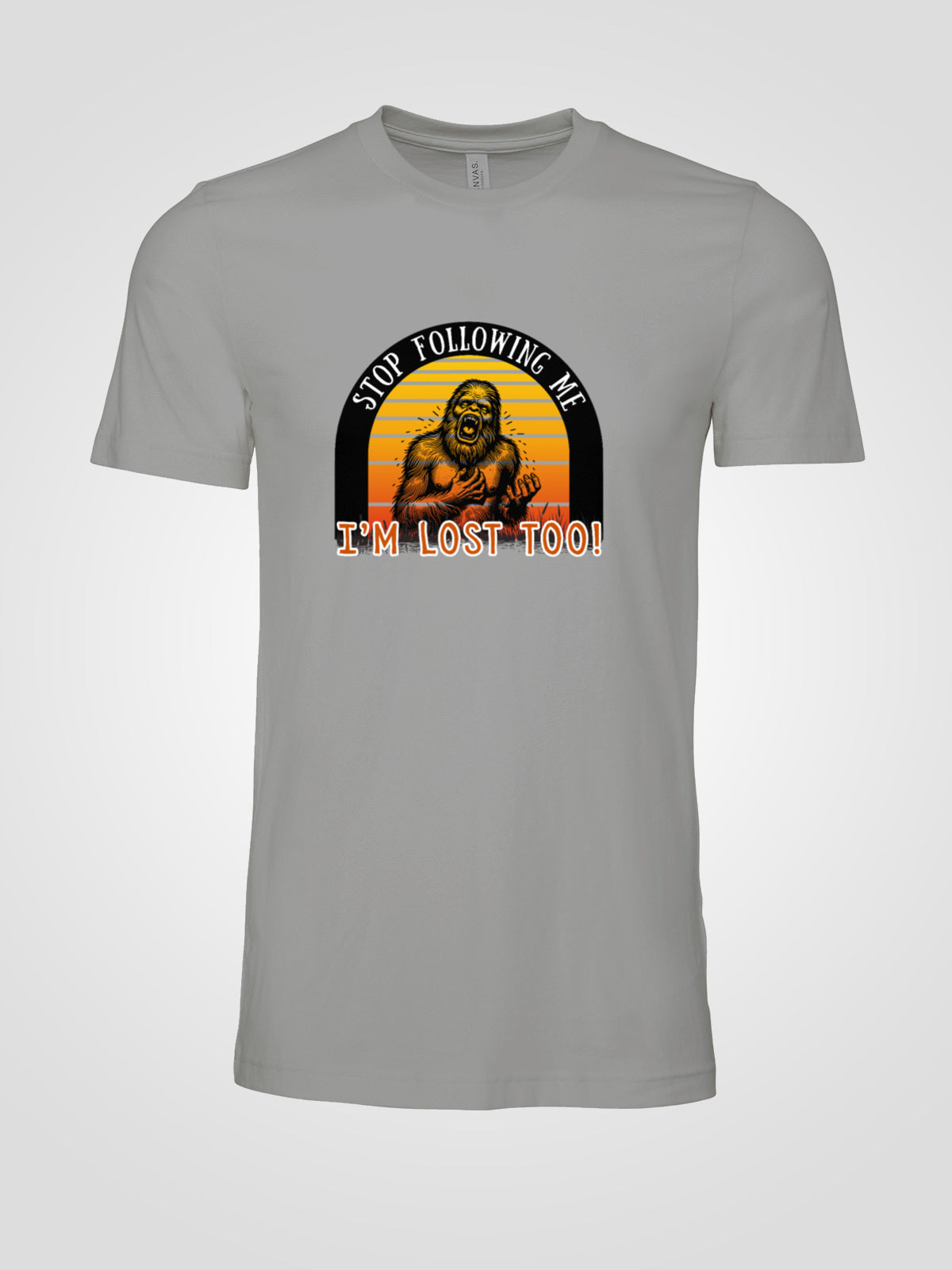 Bigfoot Stop Following Me I’m Lost Too Graphic Tee | LAHall Artworks Cryptid T-Shirt