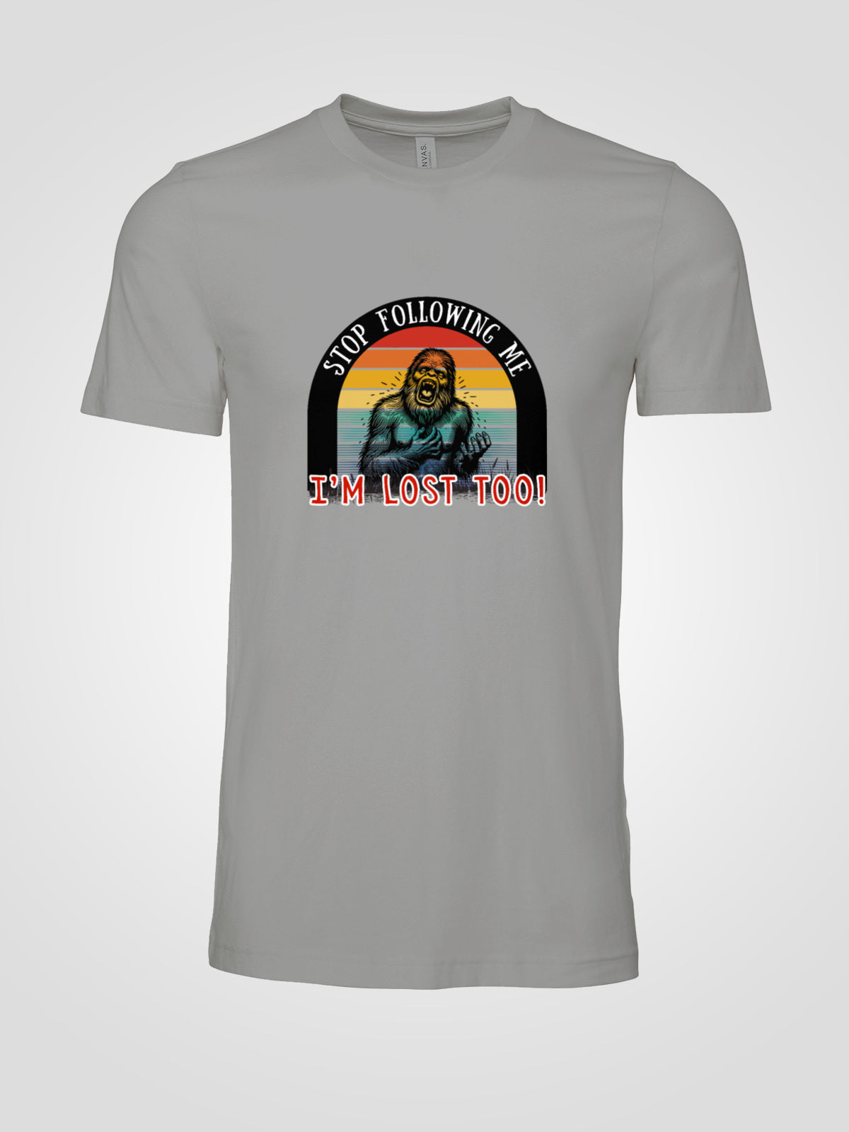 Bigfoot Stop Following Me I’m Lost Too Graphic Tee | LAHall Artworks Cryptid T-Shirt