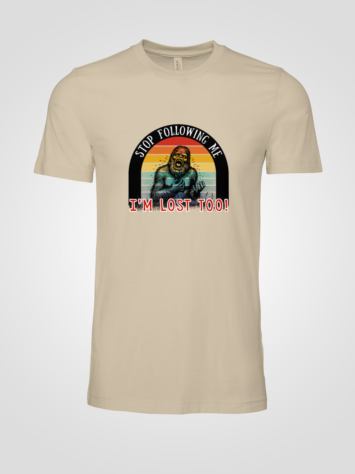 Bigfoot Stop Following Me I’m Lost Too Graphic Tee | LAHall Artworks Cryptid T-Shirt