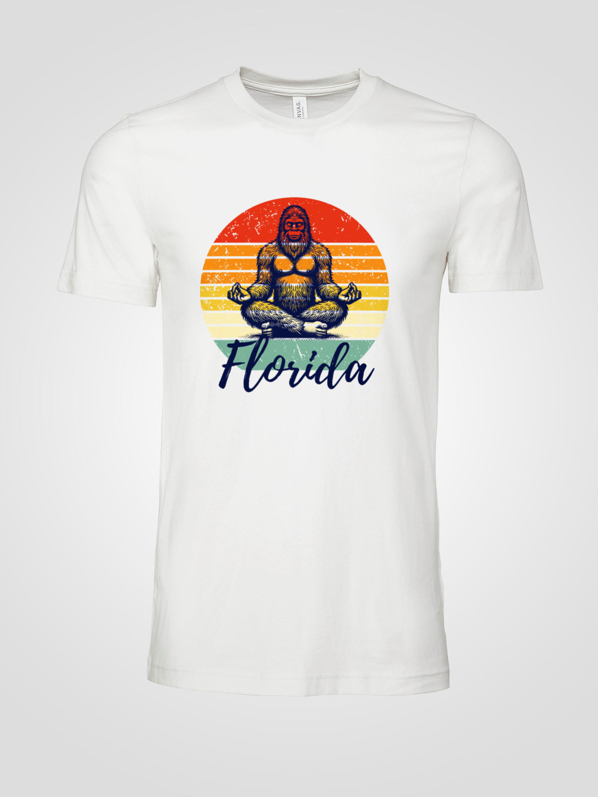 Florida Bigfoot Meditation Unisex Tee | Sunset Circle Sasquatch Graphic Shirt