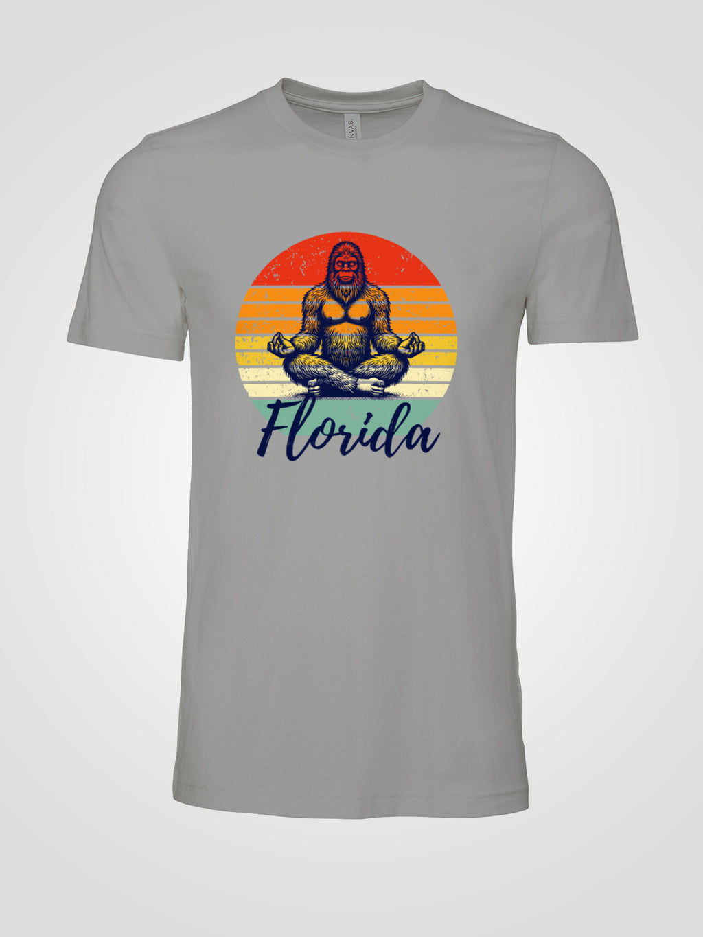 Florida Bigfoot Meditation Unisex Tee | Sunset Circle Sasquatch Graphic Shirt