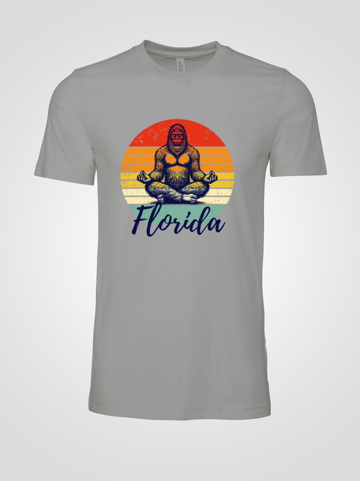 Florida Bigfoot Meditation Unisex Tee | Sunset Circle Sasquatch Graphic Shirt