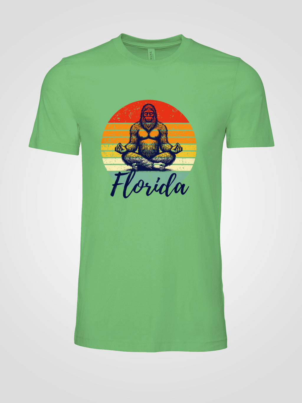 Florida Bigfoot Meditation Unisex Tee | Sunset Circle Sasquatch Graphic Shirt