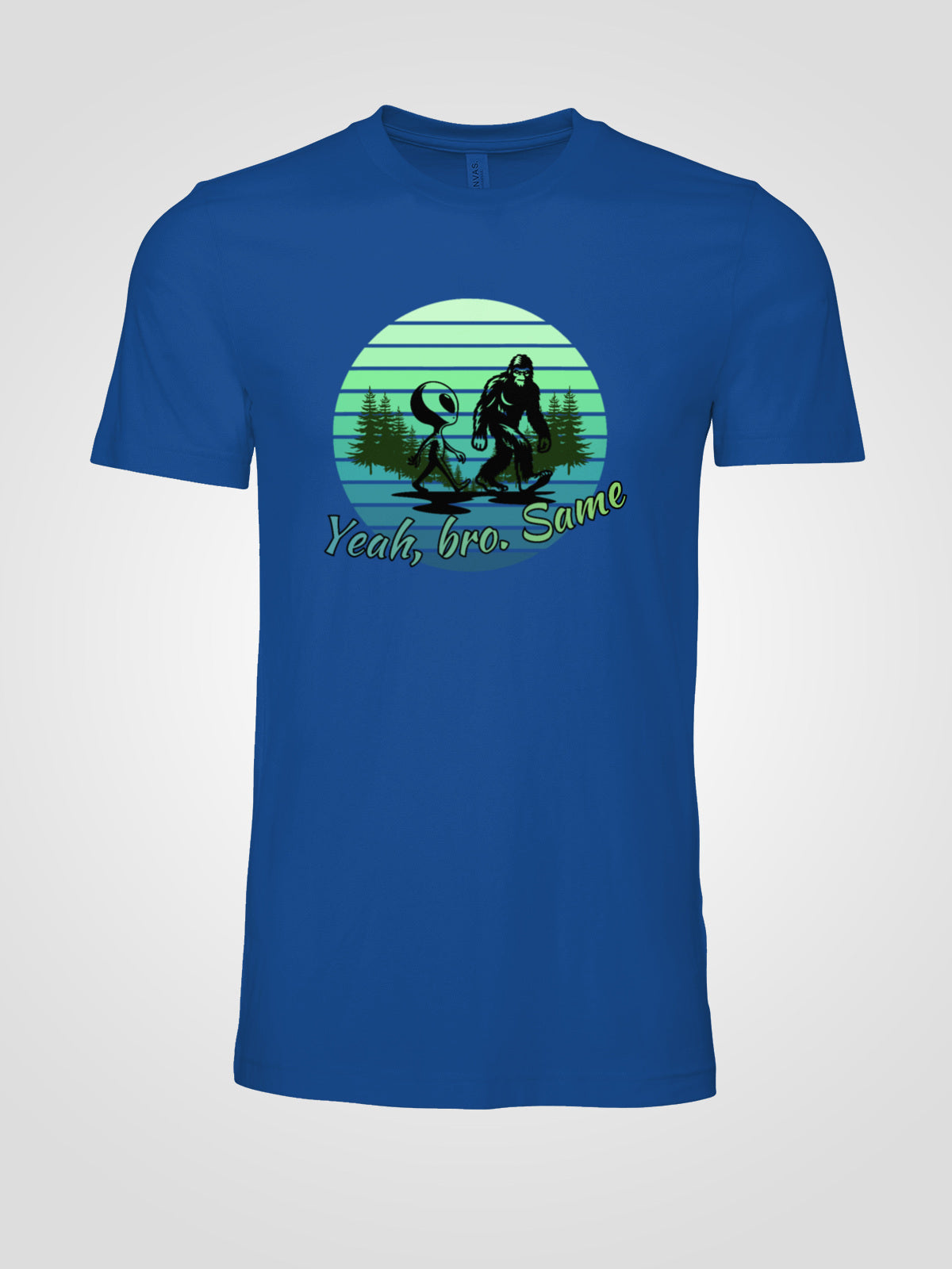 Bigfoot and Alien Yeah Same Bro Tee | LAHall Artworks Funny Cryptid T-Shirt