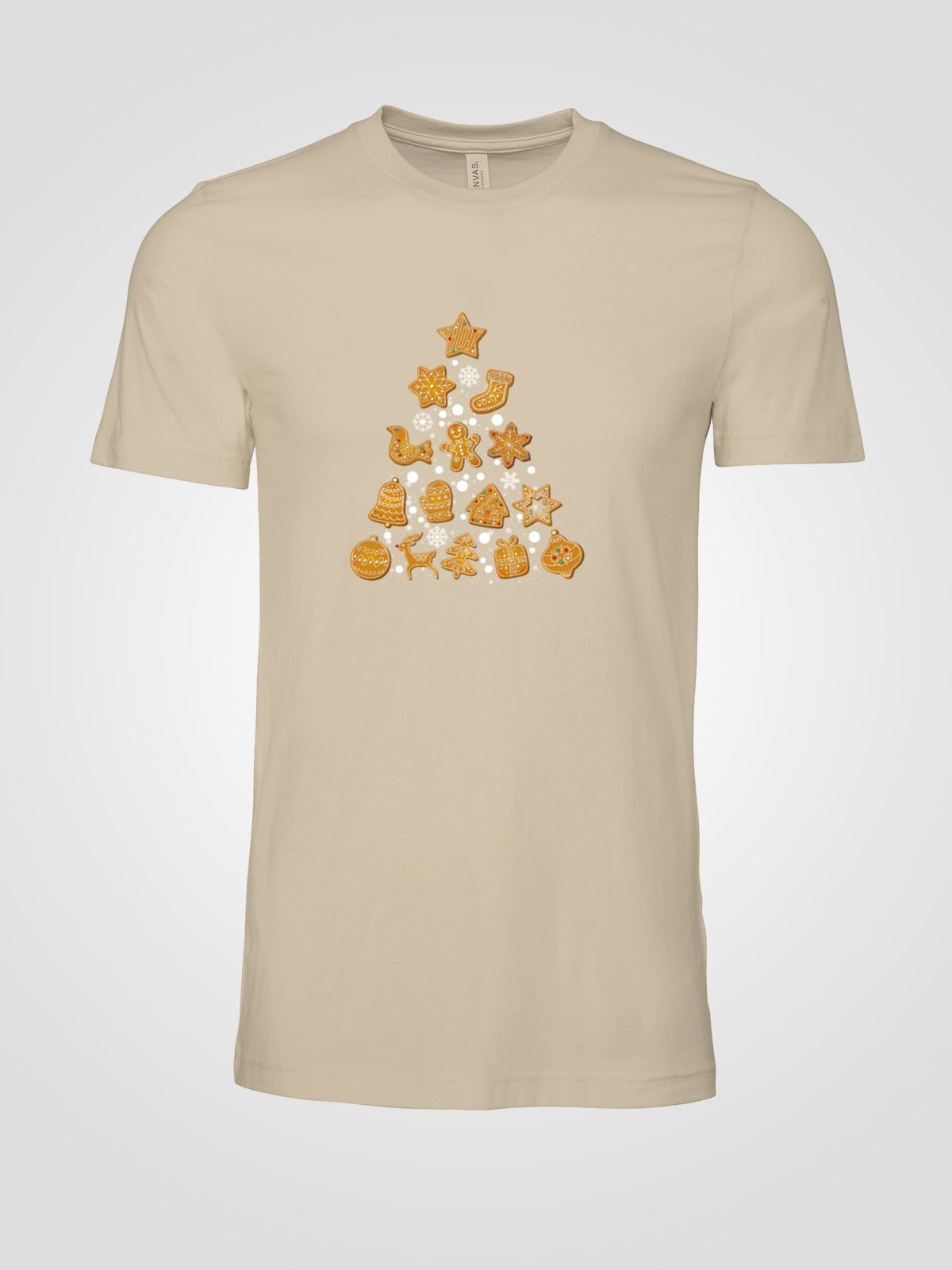Gingerbread Cookie Christmas Tree Tee — Festive Iced Cookie Graphic Unisex Holiday Shirt | LAHall Artworks