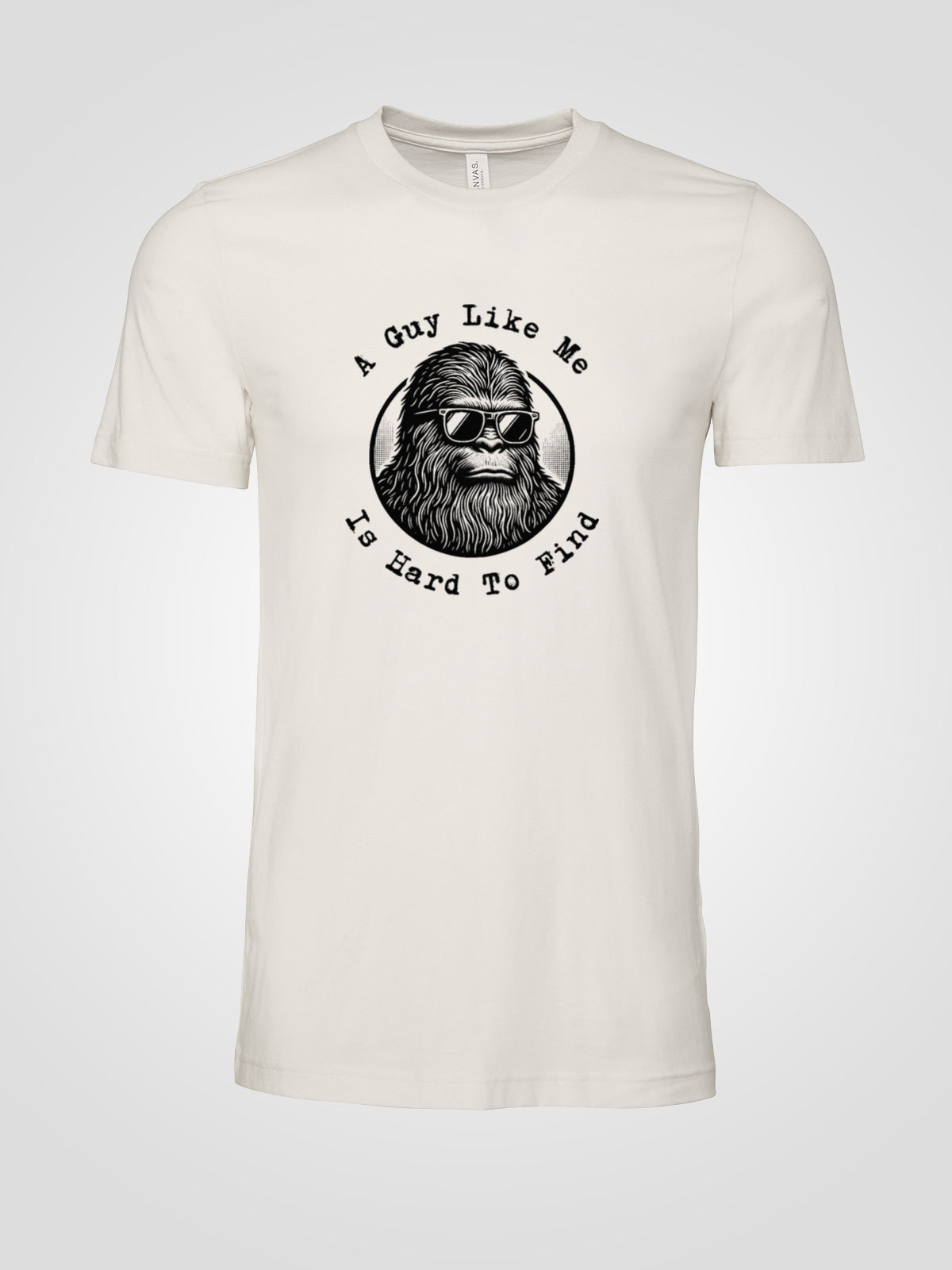 "A Guy Like Me Is Hard To Find" Bigfoot in Sunglasses Tee  | LAHall Artworks Graphic T-Shirt