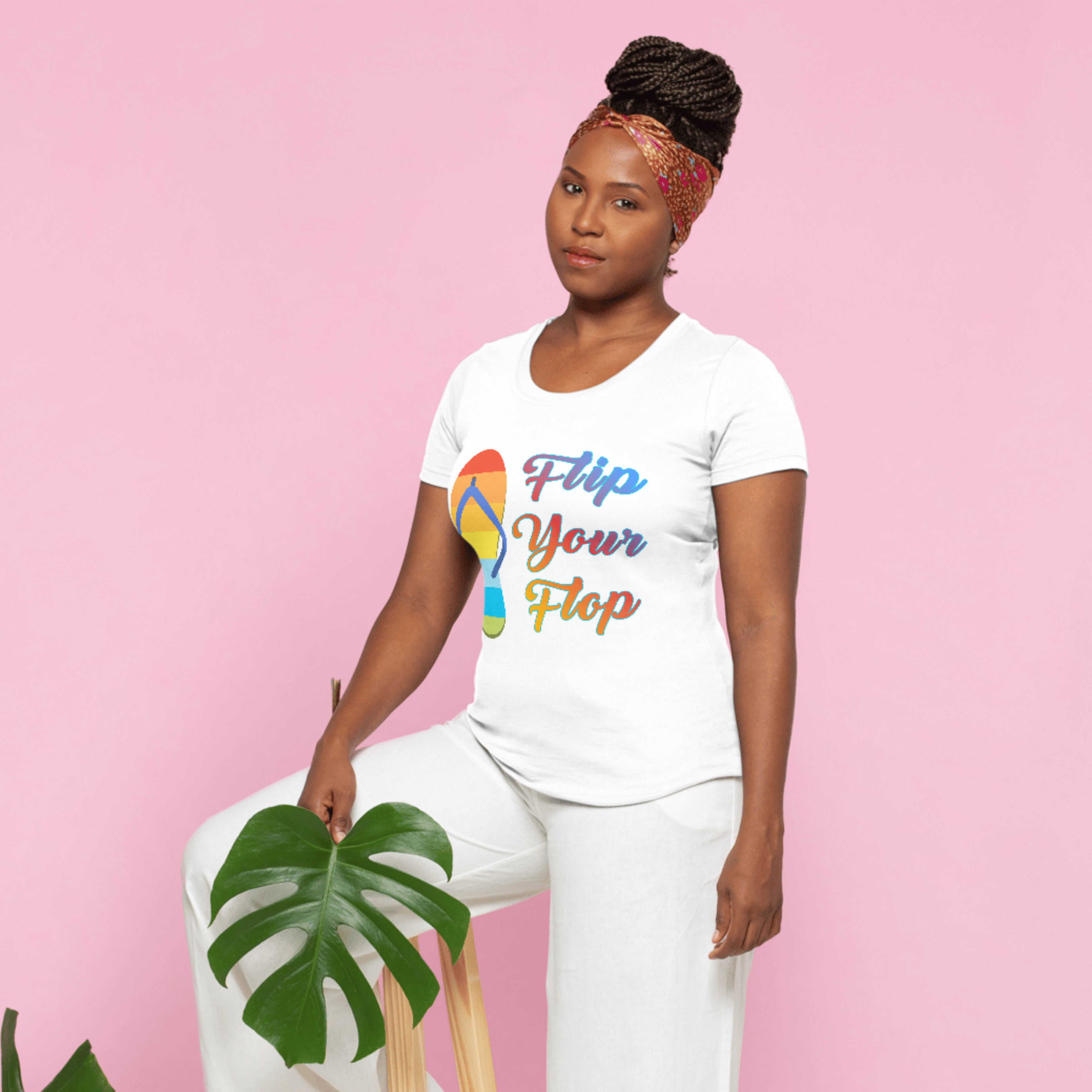 "Flip Your Flop" Unisex Graphic T-Shirt | Rainbow Summer Tee by LAHall Artworks