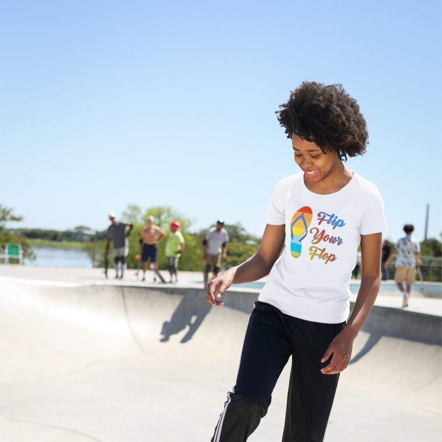Flip Your Flop Unisex Graphic T-Shirt | Rainbow Summer Tee by LAHall Artworks