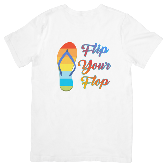 Flip Your Flop Unisex Graphic T-Shirt | Rainbow Summer Tee by LAHall Artworks