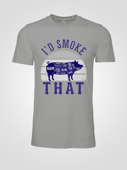 I’d Smoke That Pig Diagram T-Shirt | LAHall Artworks