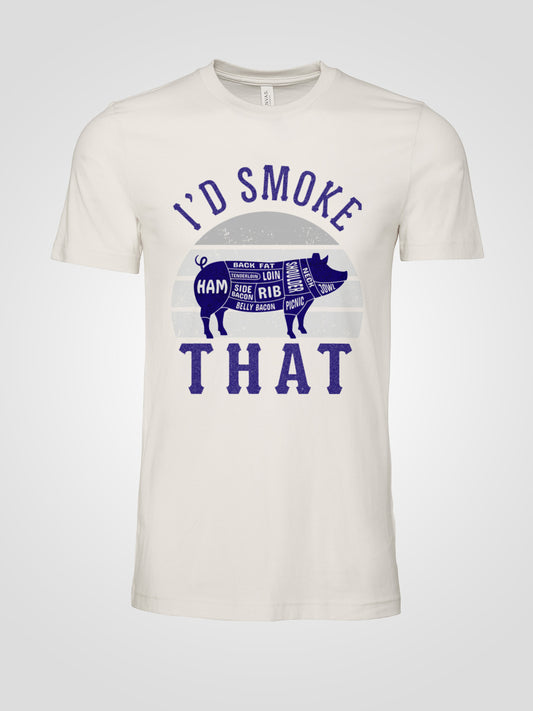 I’d Smoke That Pig Diagram T-Shirt | LAHall Artworks