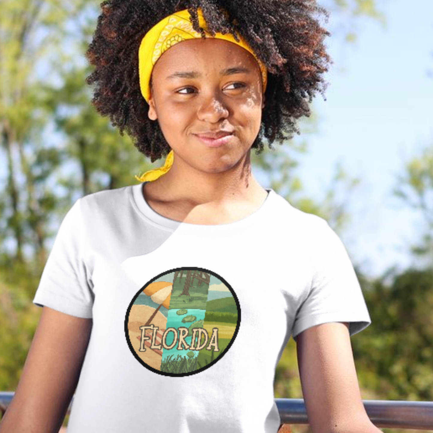 All of Florida Youth Circle Unisex Tee | Beach River Swamp Prairie Graphic Shirt