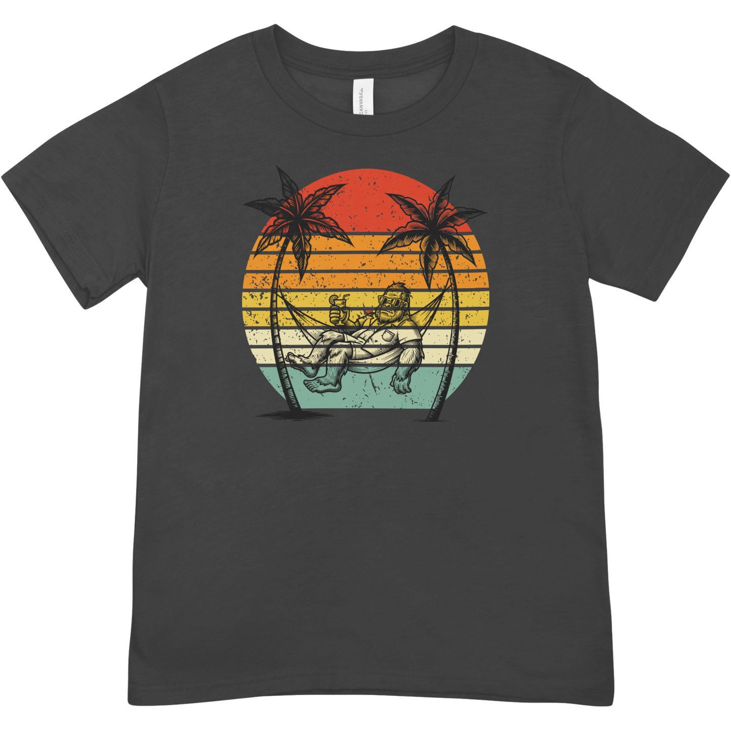 Bigfoot Beach Sunset Youth Graphic Tee – Funny Sasquatch Vacation Shirt | Vintage Retro Summer T-Shirt | LAHall Artworks Bigfoot Collection (Copy)