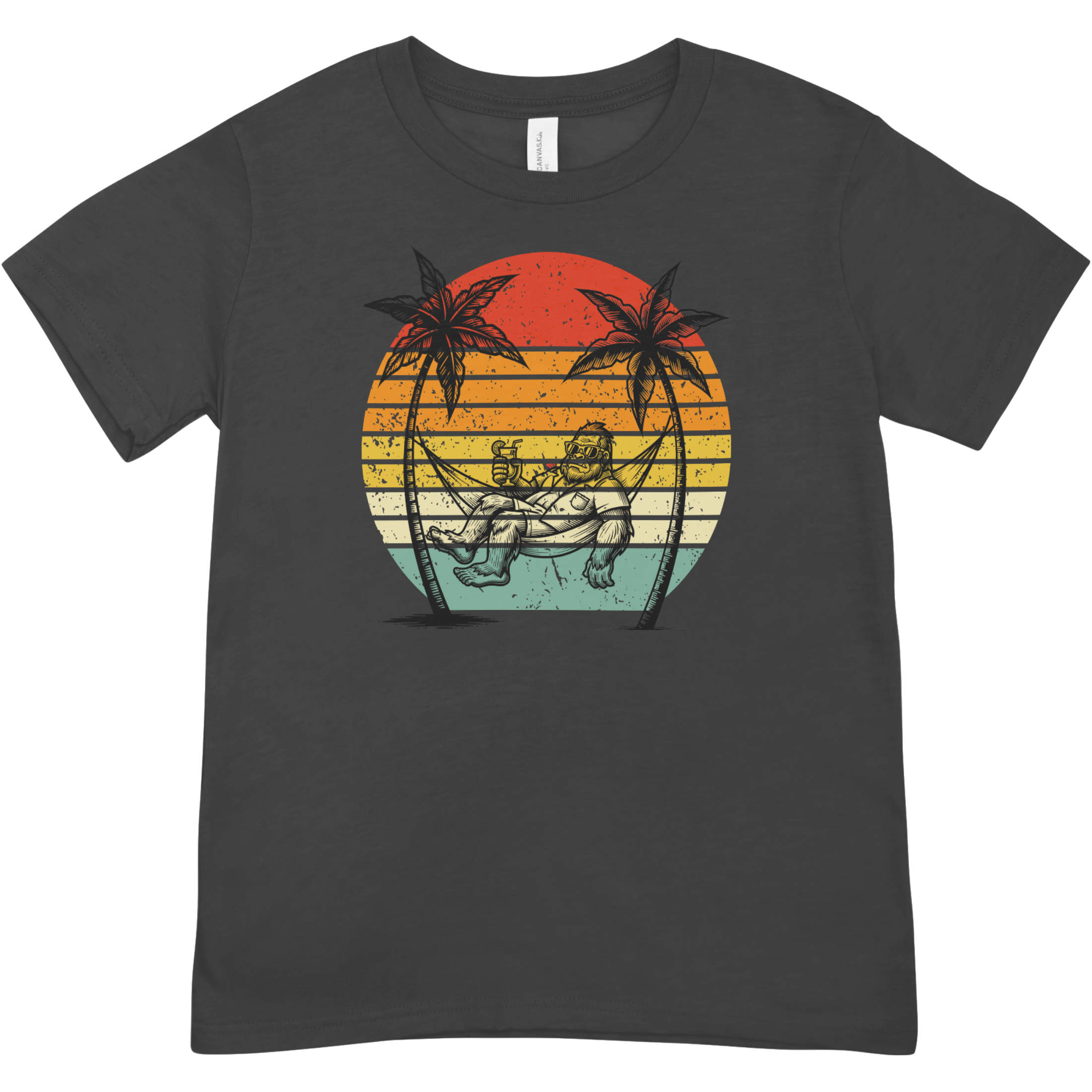 Bigfoot Beach Sunset Youth Graphic Tee – Funny Sasquatch Vacation Shirt | Vintage Retro Summer T-Shirt | LAHall Artworks Bigfoot Collection (Copy)