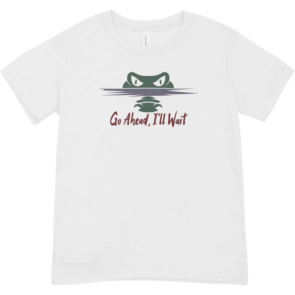 “Go Ahead, I’ll Wait” Youth Funny Alligator Graphic Tee | Florida Gator T-Shirt | Wildlife Humor Tee | LAHall Artworks (Copy)