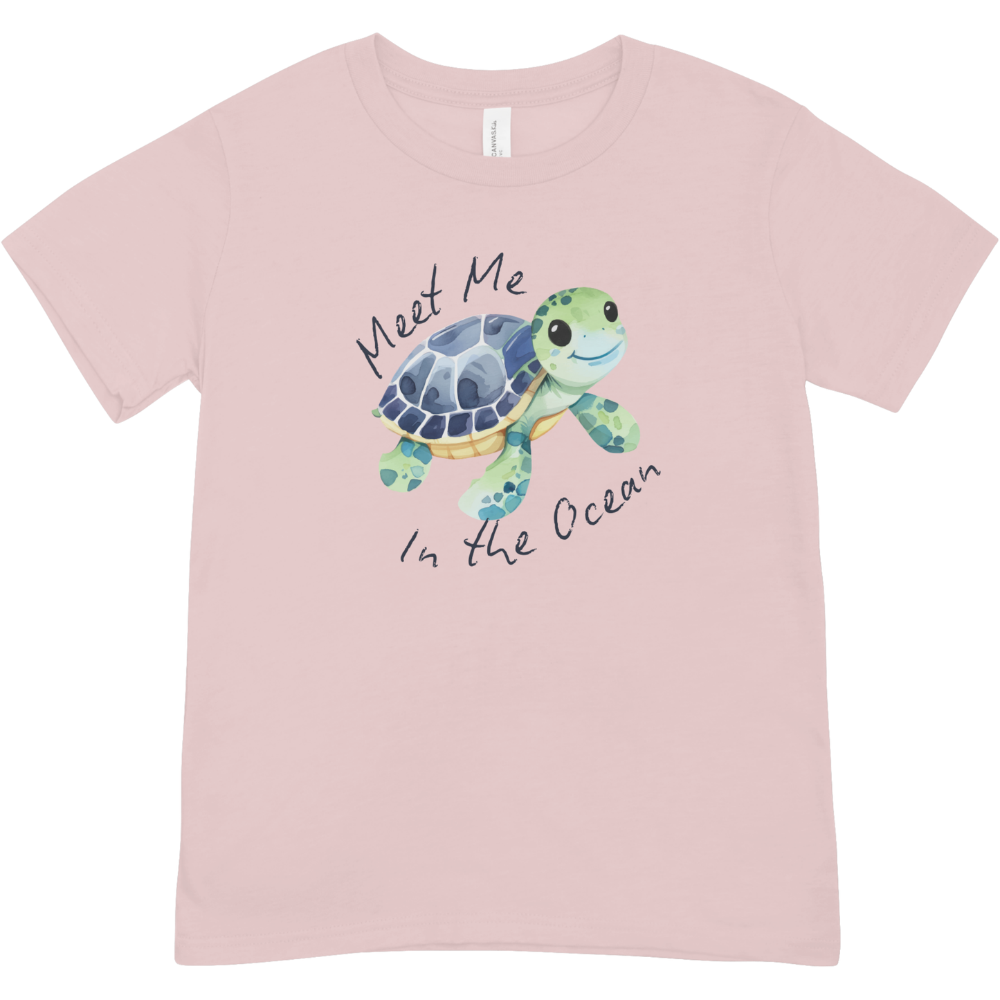 “Meet Me in the Ocean” Youth Shirt - Cute Baby Sea Turtle Youth Graphic Tee  | Ocean Lover T-Shirt | Coastal Beach Tee | LAHall Artworks (Copy)