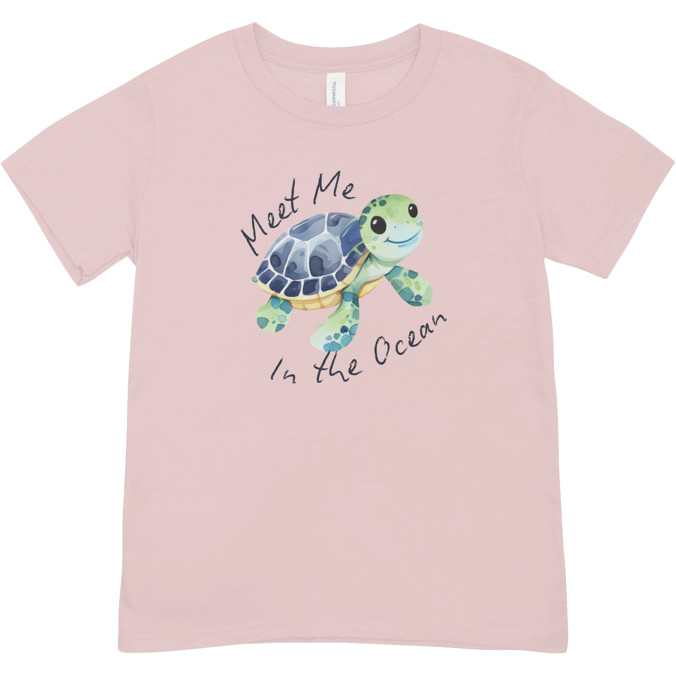“Meet Me in the Ocean” Youth Shirt - Cute Baby Sea Turtle Youth Graphic Tee  | Ocean Lover T-Shirt | Coastal Beach Tee | LAHall Artworks (Copy)