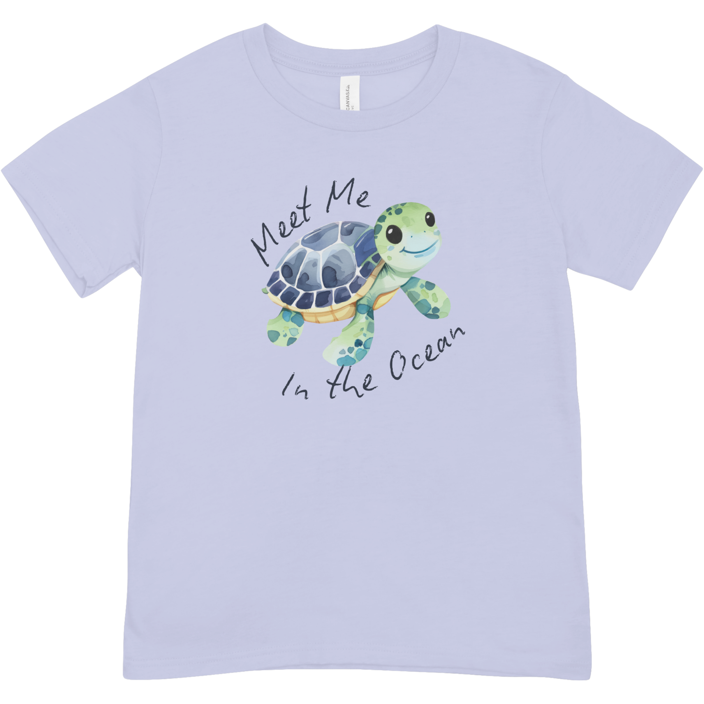 “Meet Me in the Ocean” Youth Shirt - Cute Baby Sea Turtle Youth Graphic Tee  | Ocean Lover T-Shirt | Coastal Beach Tee | LAHall Artworks (Copy)