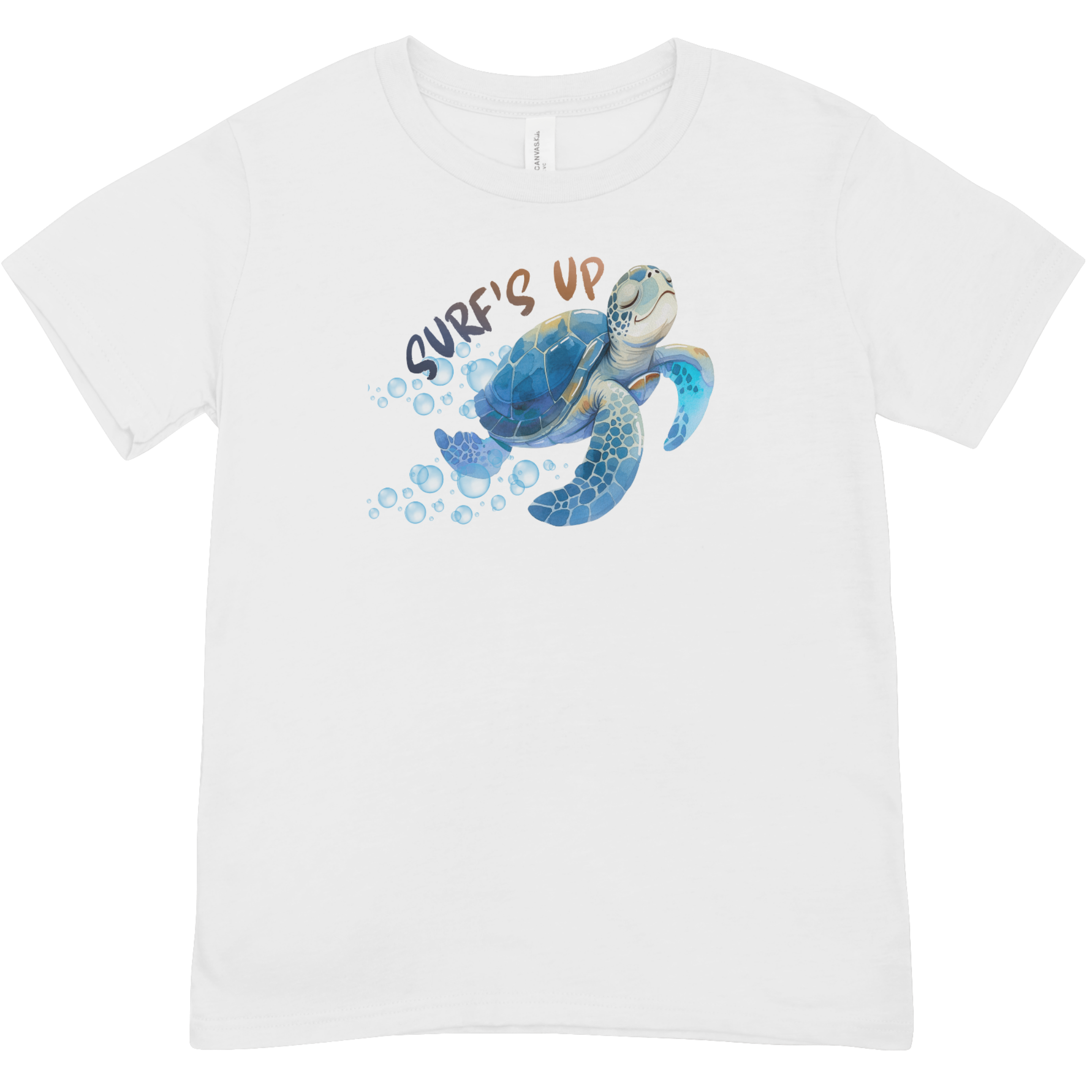 "Surf’s Up" Cartoon Sea Turtle Graphic Youth Tee | Cute Ocean Surf Youth Shirt | Coastal Beach Vibes T-Shirt | LAHall Artworks (Copy)