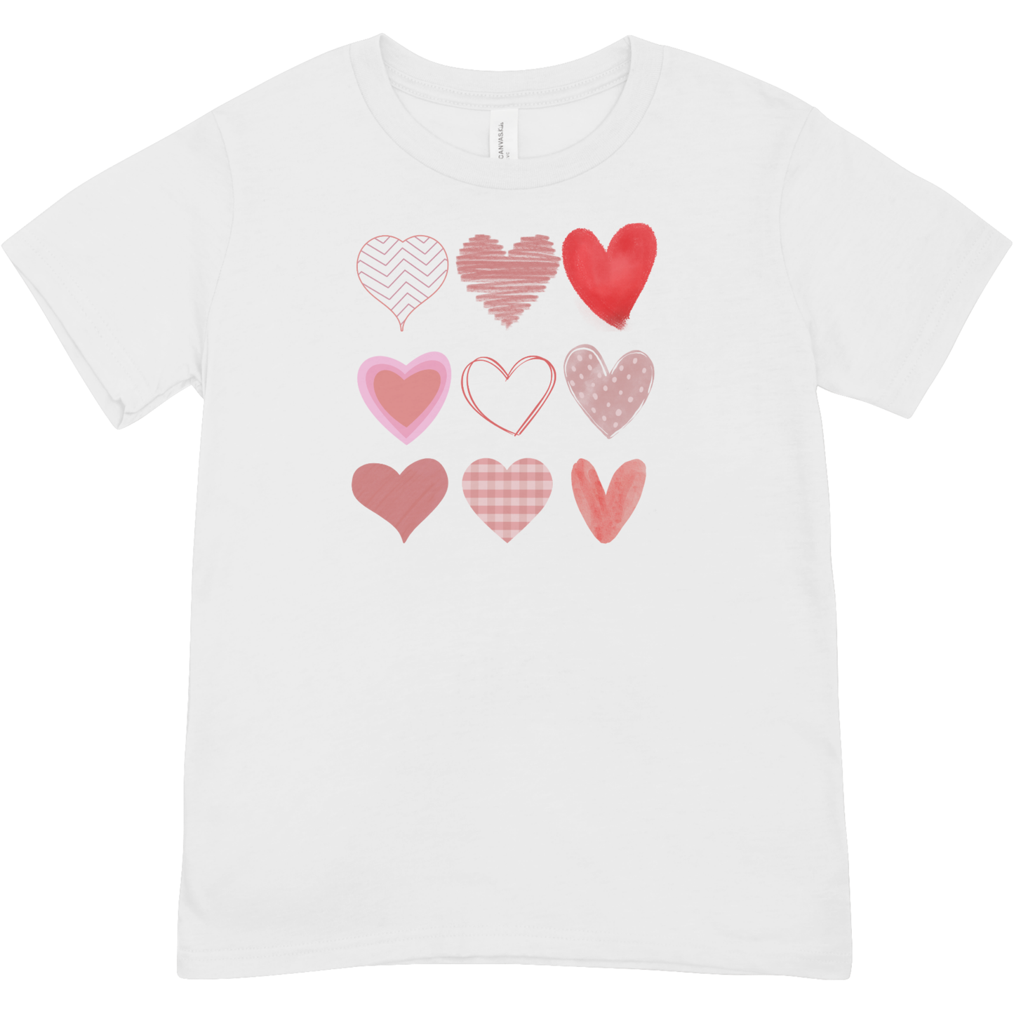 Nine Hearts Youth Graphic Tee | Unisex Heart Grid Love Youth T-Shirt - LAHall Artworks (Copy)