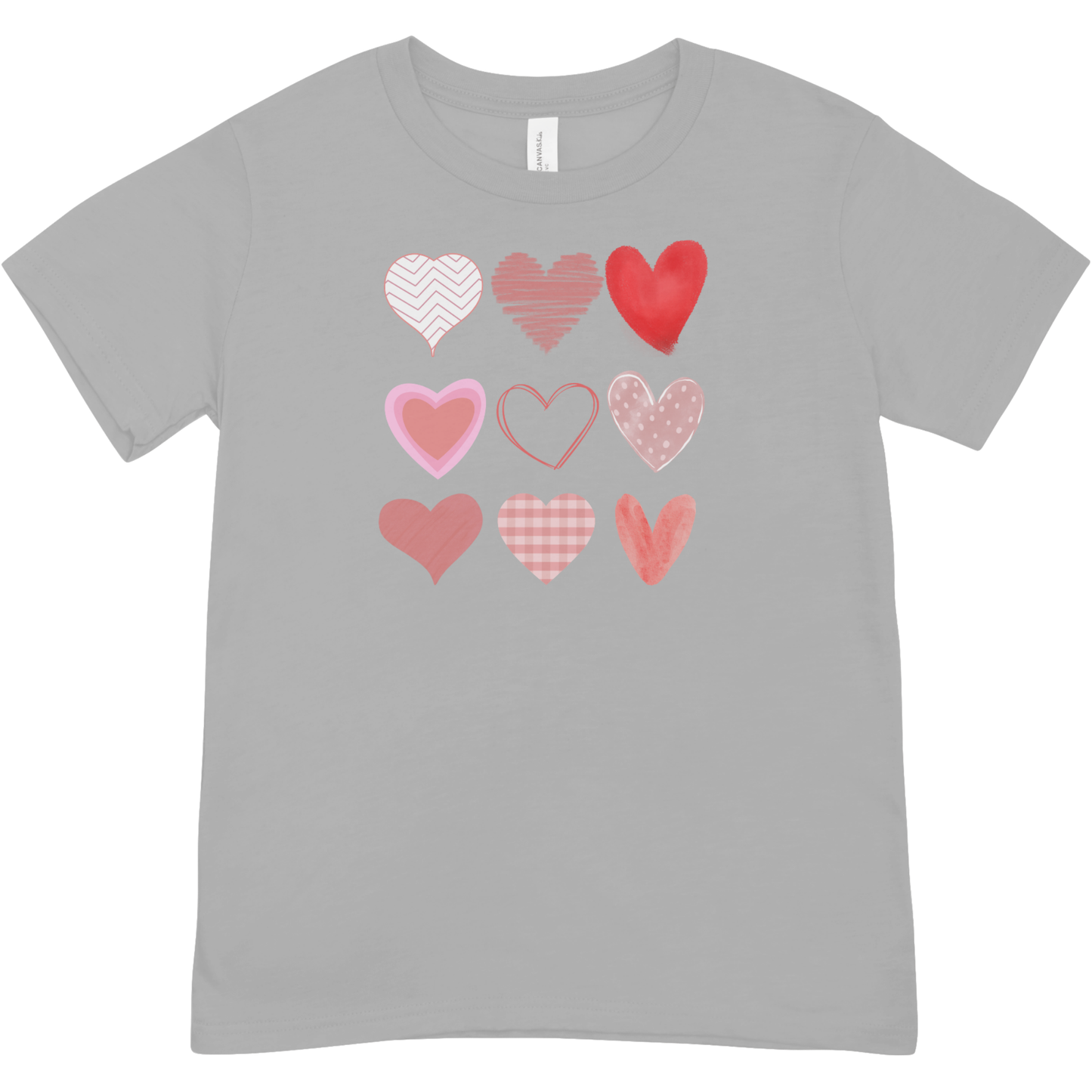 Nine Hearts Youth Graphic Tee | Unisex Heart Grid Love Youth T-Shirt - LAHall Artworks (Copy)