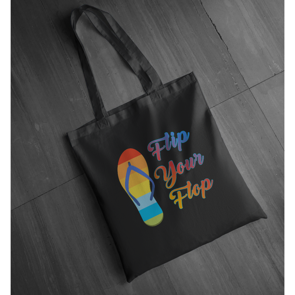 "Flip Your Flop" Unisex Graphic Tote | Rainbow Summer Tote by LAHall Artworks