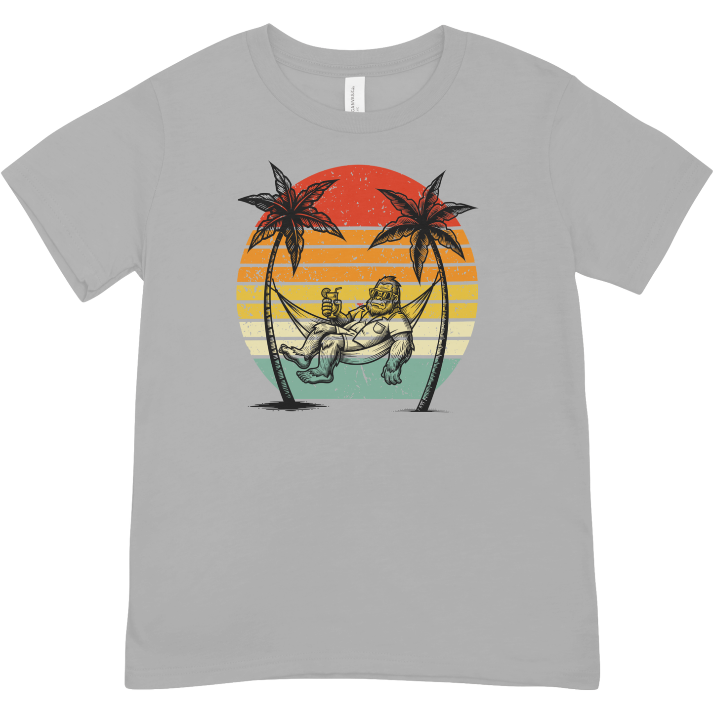 Bigfoot Beach Sunset Youth Graphic Tee – Funny Sasquatch Vacation Shirt | Vintage Retro Summer T-Shirt | LAHall Artworks Bigfoot Collection (Copy)