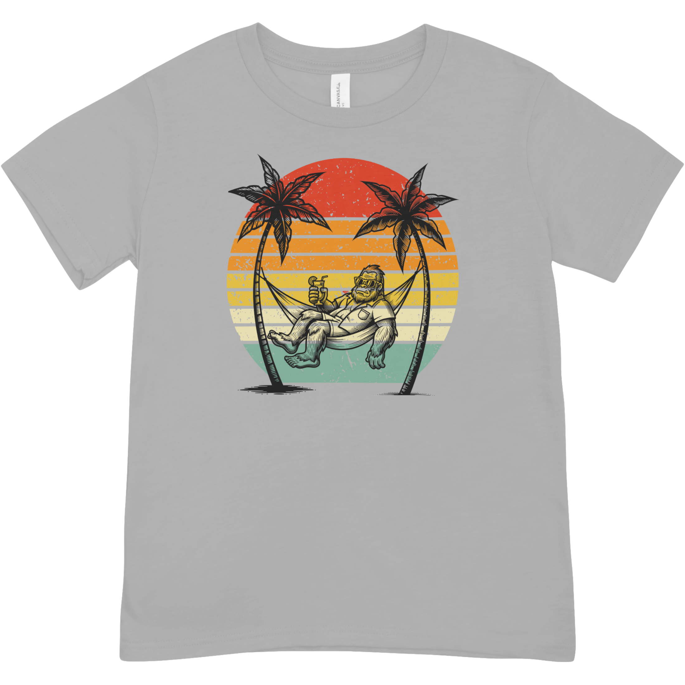 Bigfoot Beach Sunset Youth Graphic Tee – Funny Sasquatch Vacation Shirt | Vintage Retro Summer T-Shirt | LAHall Artworks Bigfoot Collection (Copy)