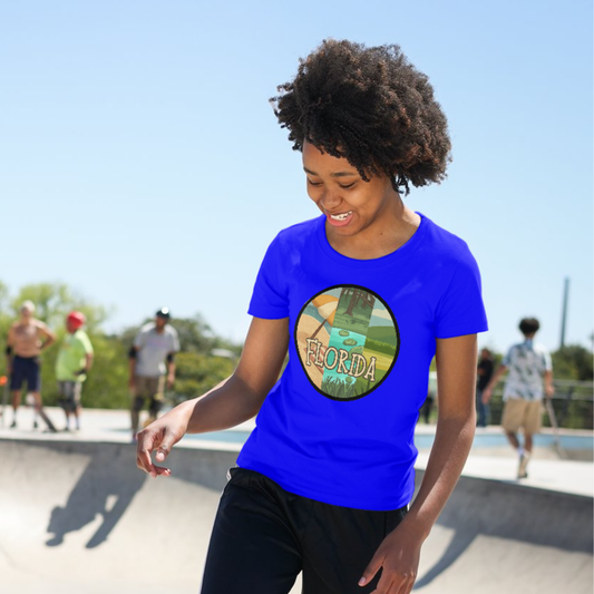 Wild Florida Youth Circle Unisex Tee | Beach River Swamp Prairie Graphic Shirt