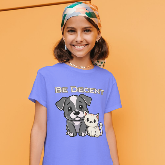 Be Decent Youth Graphic T-Shirt | Inspirational Kids Tee | LAHall Artworks