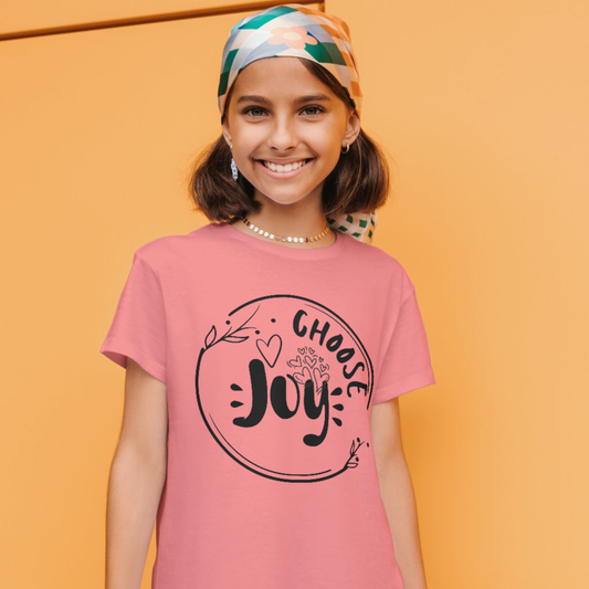 Choose Joy Youth Graphic T-Shirt | Inspirational Kids Tee | LAHall Artworks
