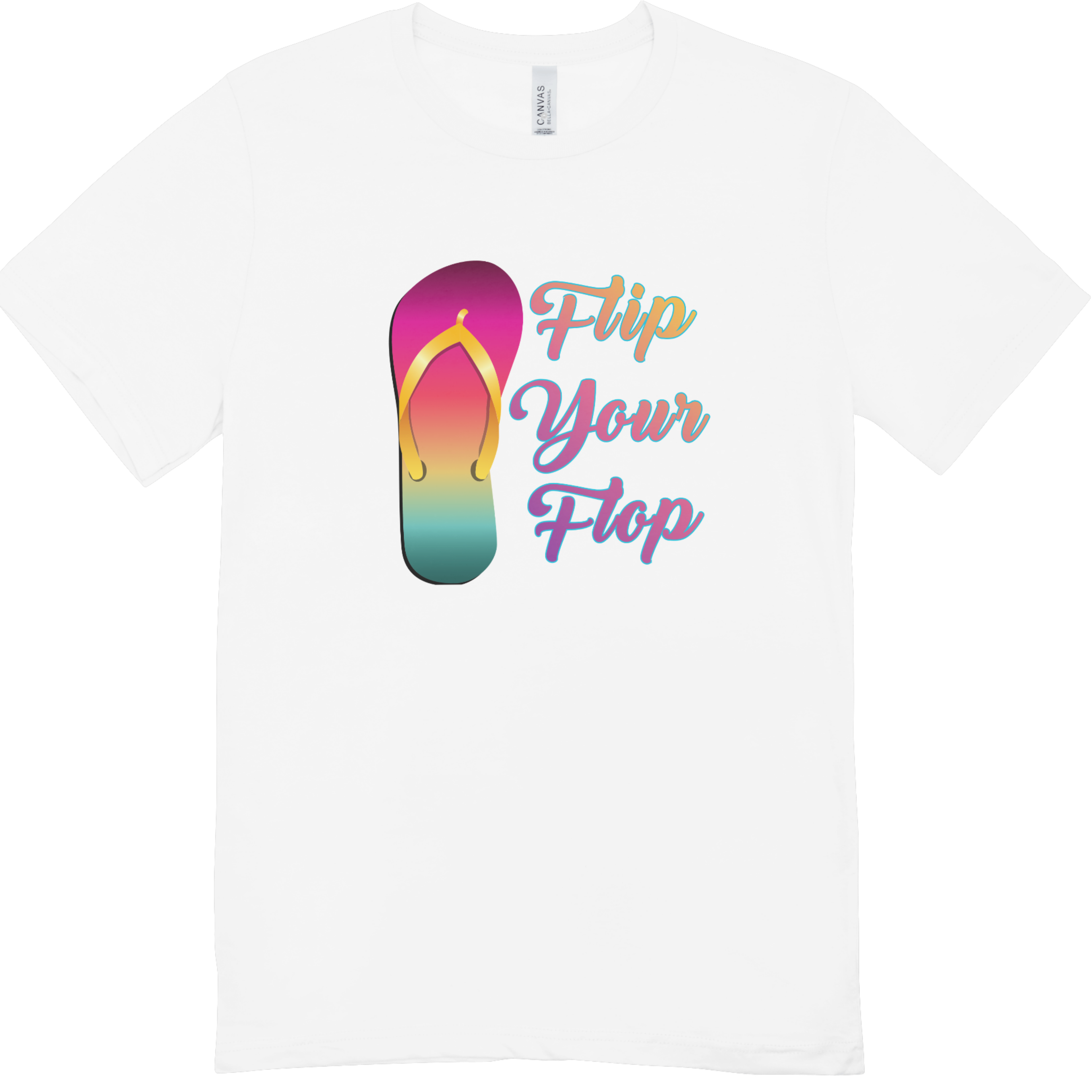 "Flip Your Flop" Youth Unisex Graphic T-Shirt | Rainbow Summer Tee by LAHall Artworks