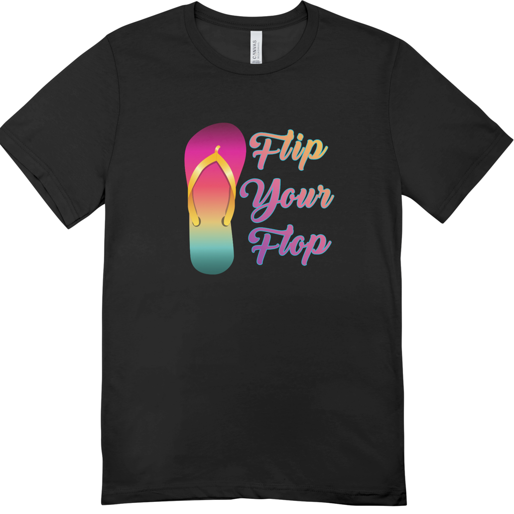"Flip Your Flop" Youth Unisex Graphic T-Shirt | Rainbow Summer Tee by LAHall Artworks