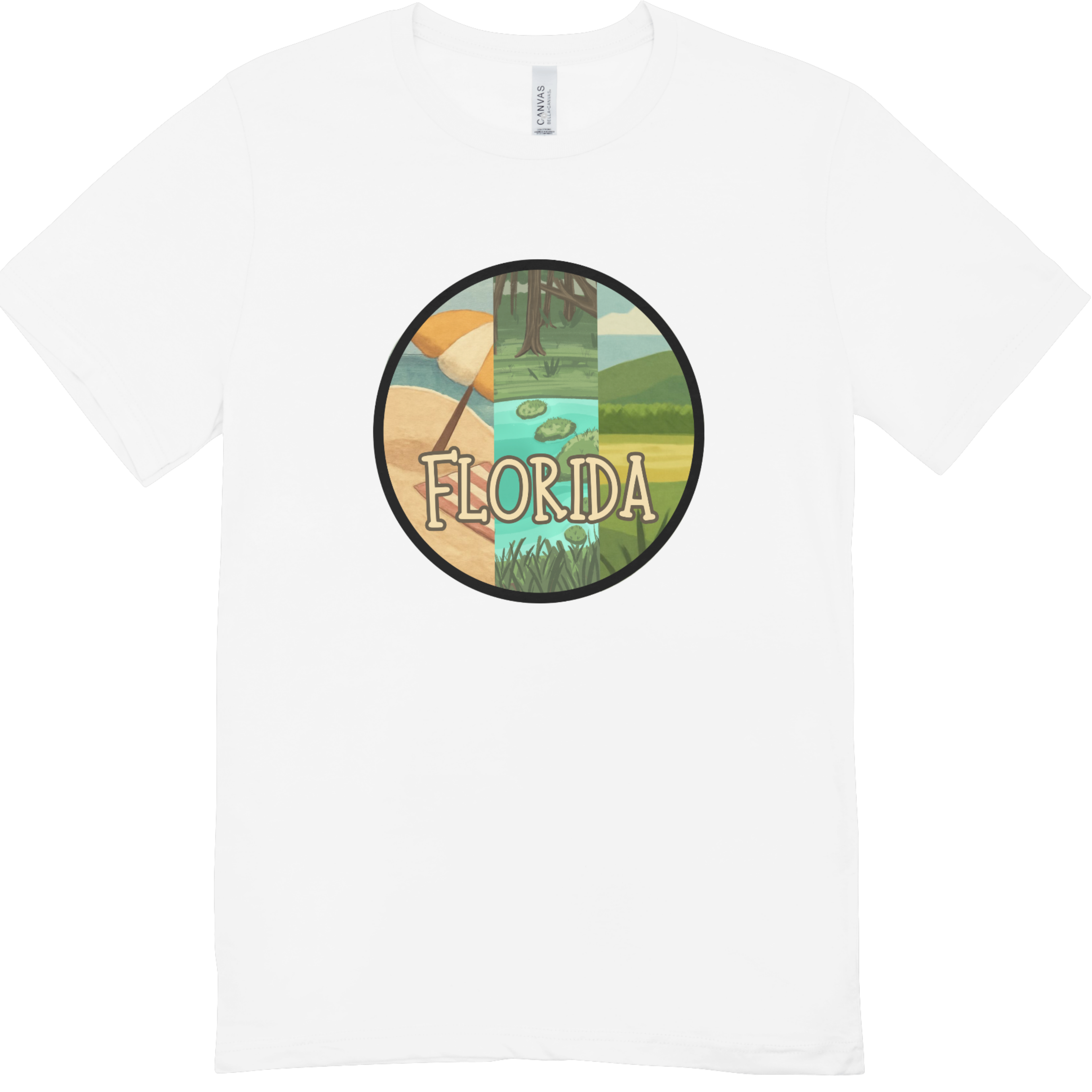 All of Florida Youth Circle Unisex Tee | Beach River Swamp Prairie Graphic Shirt