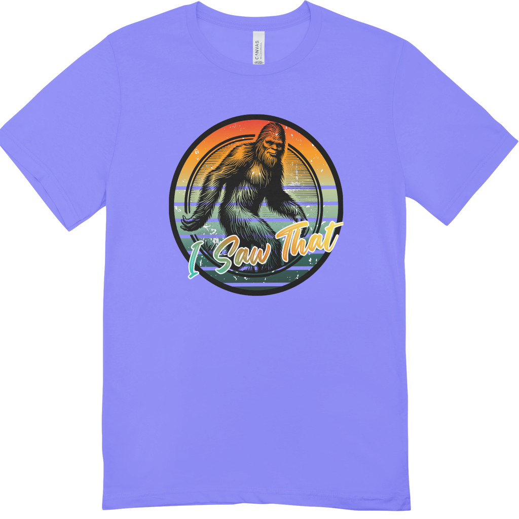"I Saw That" Bigfoot Youth Graphic Tee | Circular Bigfoot Design | LAHall Artworks Cryptid T-Shirt