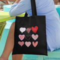 Nine Hearts Valentine’s Day Graphic Tote | Unisex Heart Grid Love Tote - LAHall Artworks