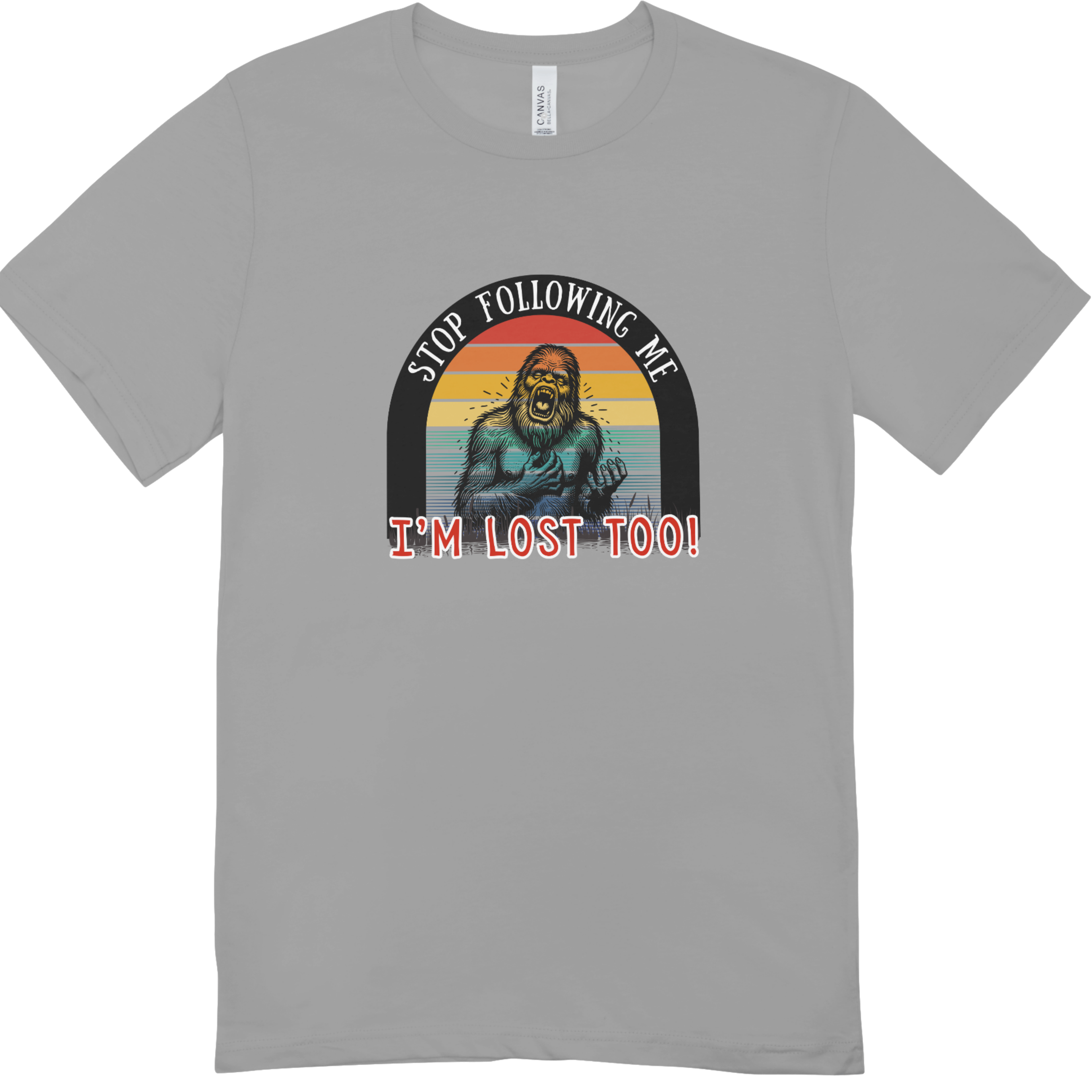 "Stop Following Me I’m Lost Too" Bigfoot Youth Graphic Tee | LAHall Artworks Cryptid T-Shirt